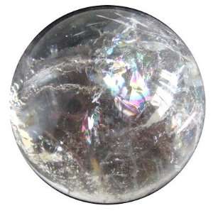 Quartz Ball 03 Very Clear Rainbow Crystal Red Mineral Rutilated Sphere 