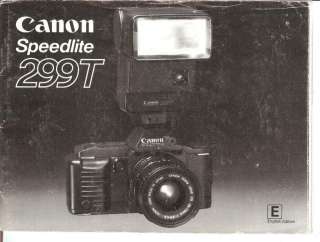 Canon Speedlite 299T Instruction Manual in English  