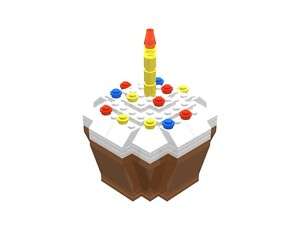 Brown Birthday Celebration Cupcake gift box Lego Bricks  