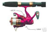 MASTER FISHING ROD AND REEL COMBO WITH LED LIGHTS PINK  