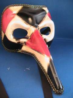 Genuine Big Beak Harlequin Venetian Carnival Mardi Gras Mask  
