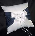 Navy Blue Scroll Wedding Ring Pillow Ring Bearer  