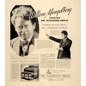  1937 Ad William Mengelberg Hammond Organ Instruments 