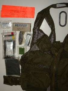   SRU 21/P SURVIVAL VEST & LOT OF MILITARY ISSUE GEAR & FIRST AID ITEMS