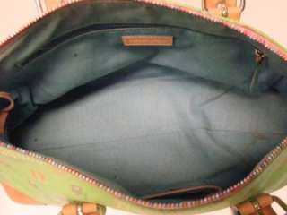   BOURKE APPLE GREEN DOMED SATCHEL COATED CANVAS~ LEATHER ACCENTS  