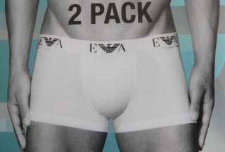 Mens EMPORIO ARMANI Boxer Trunks(2 PACK),Sizes S,M,L,XL in White or 