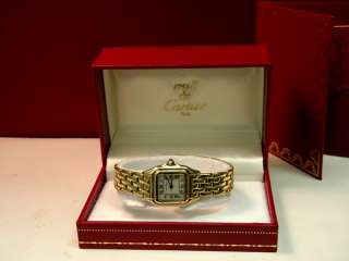 18K Solid Gold Ladies CARTIER PANTHER Watch with box and papers  