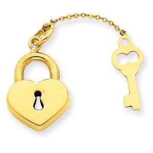  14k Heart with Key Charm Jewelry