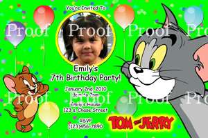 Tom & Jerry Birthday Invitations  