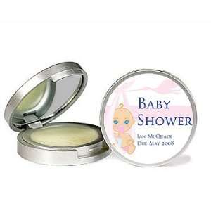 Baby Keepsake Pink Stork Theme Personalized Premium Lip Balm Compact 