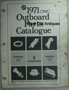Original 1971 Outboard Marine Pts Catalog Evinrude/Johnson 4HP   4 