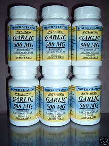 Garlic 500mg, cholesterol aid   180 capsules (30 x 6).  