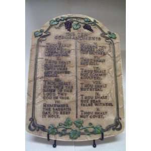  Ten Commandments Indoor/Outdoor Plaque with stand: Home 