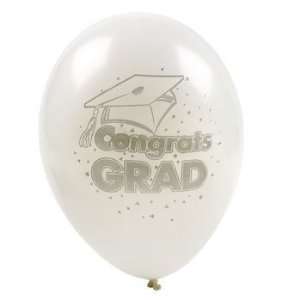  12 White Graduation Balloons Toys & Games