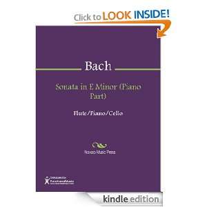 Sonata in E Minor (Piano Part) Sheet Music Carl Philipp Emanuel Bach 