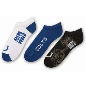For Bare Feet Indianapolis Colts Mens 3 Pack Socks Large:  