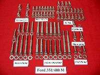 231pc Ford 351M & 400M Stainless Hex Engine Bolt Kit  