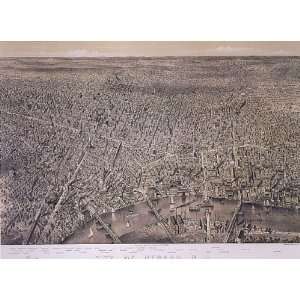  BIRDS EYE VIEW OF NEWARK NEW JERSEY MAP VINTAGE POSTER 
