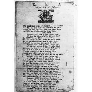  Tea destroyed by Indians,Poem,Boston Tea Party,1773: Home 