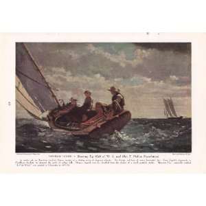   National Geographic Winslow Homer Breezing Up (1876) vintage print