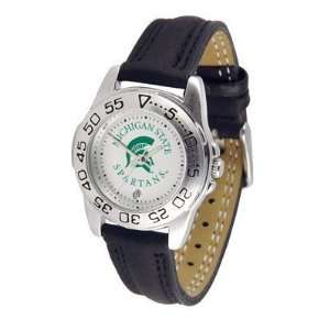  Michigan State Spartans Suntime Ladies Sports Watch w/ Leather Band 