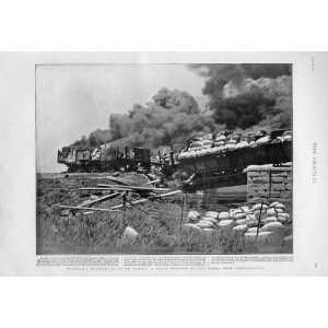  Guerrilla War S. Africa Boers Wreck Train Old Prints