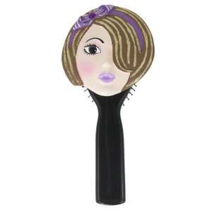  Stylish Hairbrush Brunette Wearing Purple Headband 8.75L Beauty
