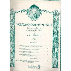  Piano Solo Sheet Music Mozarts ANDANTE AND MINUET (P1971 