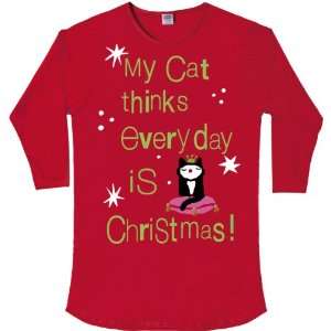 My Cat Thinks Everday Is Christmas Sleep Shirt in Gift Bag  