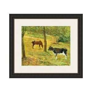  Horse And Cow In A Meadow 1885 Framed Giclee Print