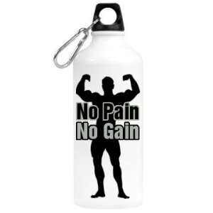    No Pain No Gain Custom Aluminum Water Bottle