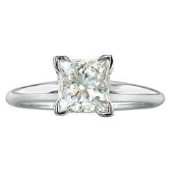 14k Gold 1ct TDW Princess cut Diamond Solitaire Ring (I J, I1 