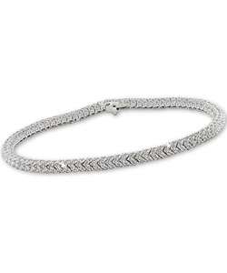 18k White Gold White Sapphire Tennis Bracelet  