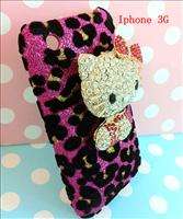 Bling Leopard Hello Kitty Case Cover for iphone 3G 3GS  