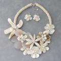 Pearl/ Agate/ MOP Beachy Star Floral Jewelry Set (4 10 mm) (Thailand 