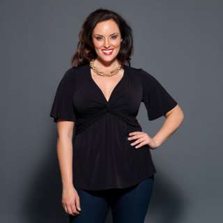 Kiyonna Womens Plus Size Abby Twist front Top  Overstock