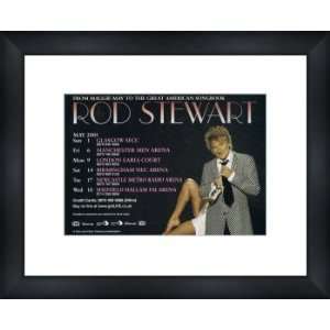 ROD STEWART UK Tour 2005   Custom Framed Original Concert Ad   Framed 