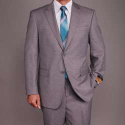 Bertolini Mens Light Gray Wool/Silk Blend 2 button Suit   