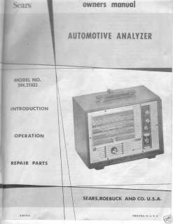  Penske Automotive Analyzer manual model 244.21033  