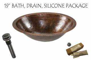 Copper Oval Flat Rim Bathroom Sink,Grid Drain, Silicone  