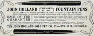 1905 John Holland fountain pen vintage print AD  