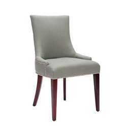 Becca Grey Linen Dining Chair  Overstock
