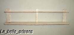 PRIMITIVE OFF WHITE DISTRESSED LARGE WALL SHELF RACK!!  