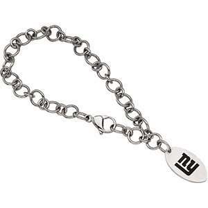   Womens Stainless Steel New York Giants Logo Dangle Bracelet Jewelry