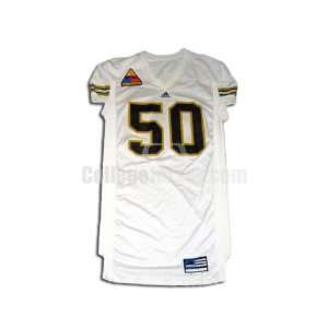 White No. 50 Game Used Army Adidas Football Jersey:  Sports 