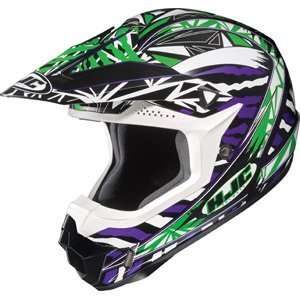  HJC CL X6 Helmet   Fuze Green/Purple Automotive