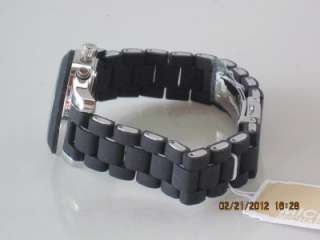   MK 5442 Womens Black Boyfriend Silicone Bracelet Chronograph Watch
