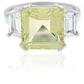 Icz Stonez Sterling Silver Lime Quartz and CZ Ring 