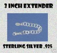 925, Sterling Silver 3 inch Necklace Extender  