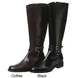 Geox Womens Donna Leather Riding Boots  Overstock